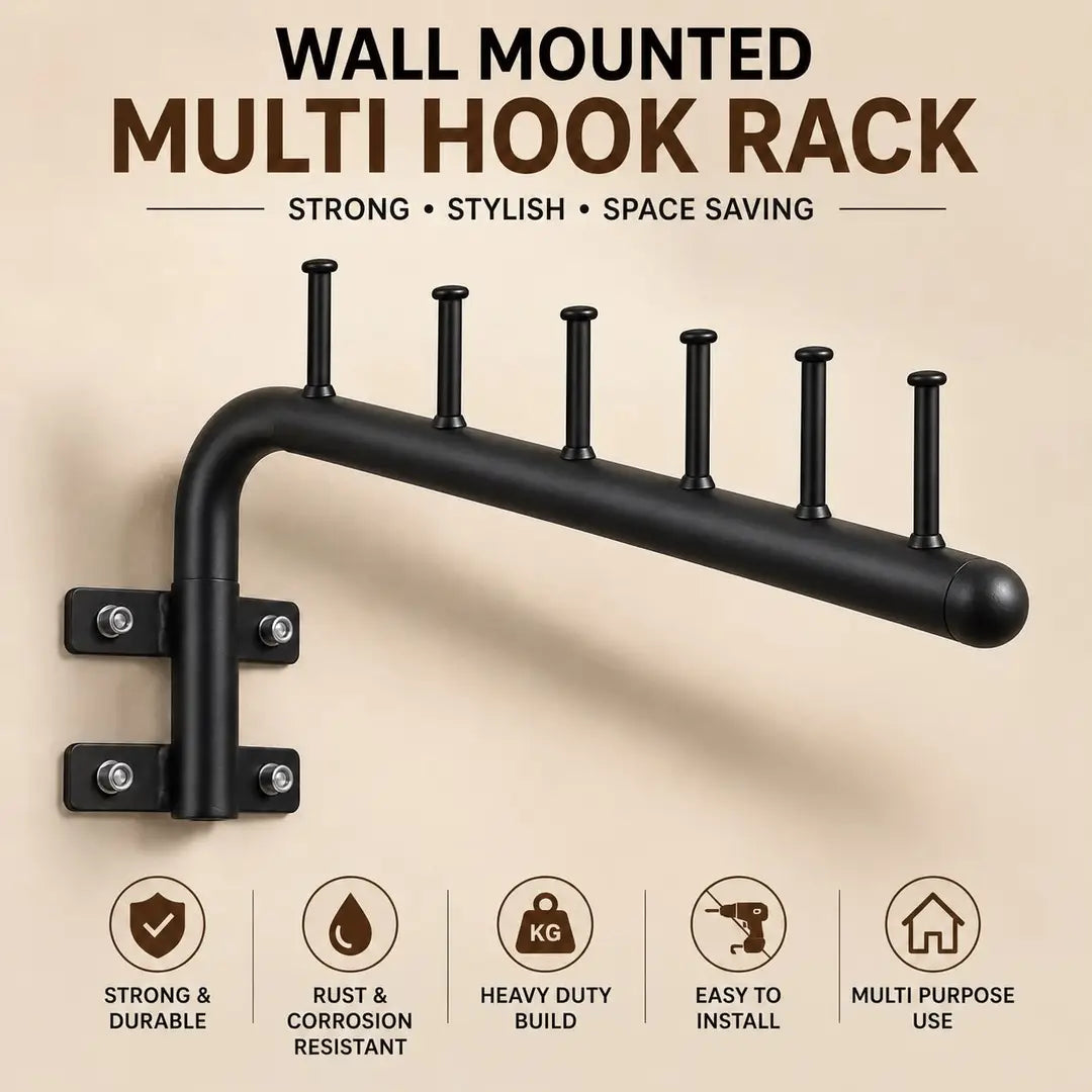 Pack Of 3 Wall Mounted Cloth Hanging Stand