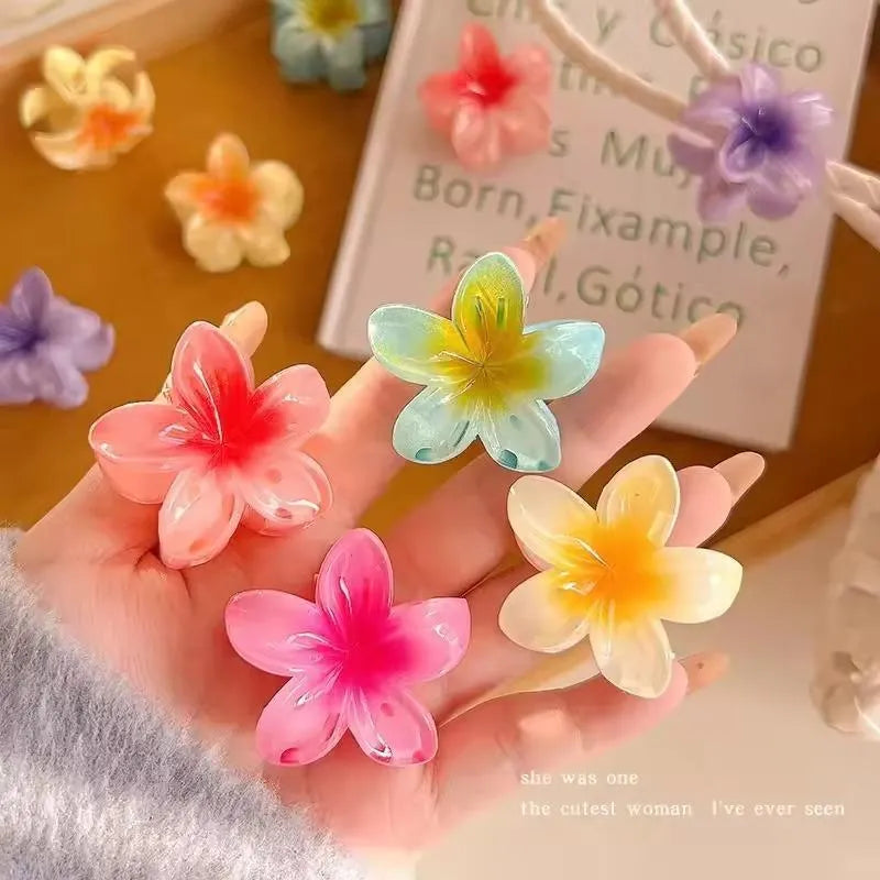 Flower Shaped Hair Catchers 6 Colors Acrylic