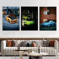 3 Pcs Multicolor Cars Wall Art Set 8x11 MDF