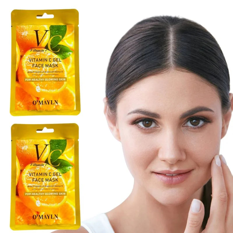 O’Mayln Vitamin C Gel Face Mask 30ml | Brightening & Hydrating Facial  |  Pack of 2