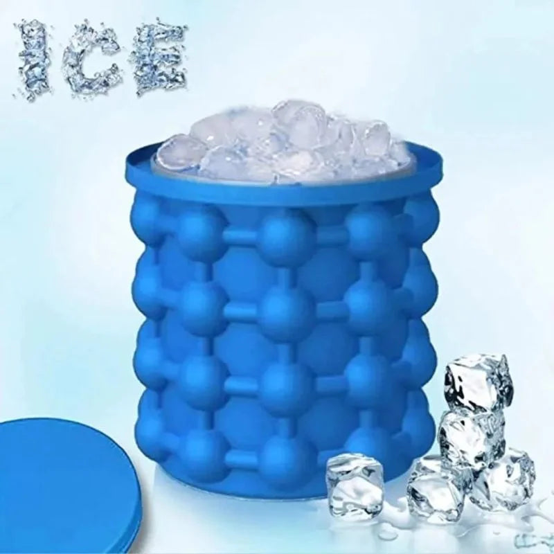 Silicone Ice Genie Cube Maker | 2-in-1 Ice Bucket Mold