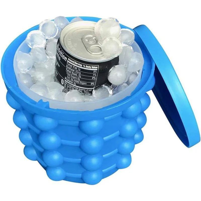 Silicone Ice Genie Cube Maker | 2-in-1 Ice Bucket Mold